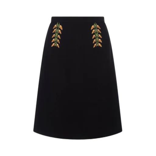 Floral Motif High-Waist Pencil Skirt
