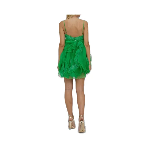 Tulle Detailed Spaghetti Strap Dress