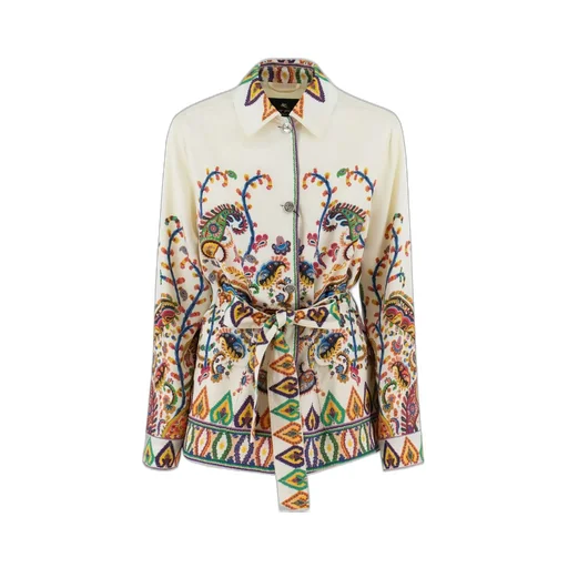 Paisley Printed Belted Jacket