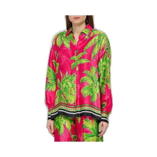Palm Patterned Long-Sleeved Shirt