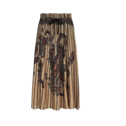 Graphic Print Pleated Skirt