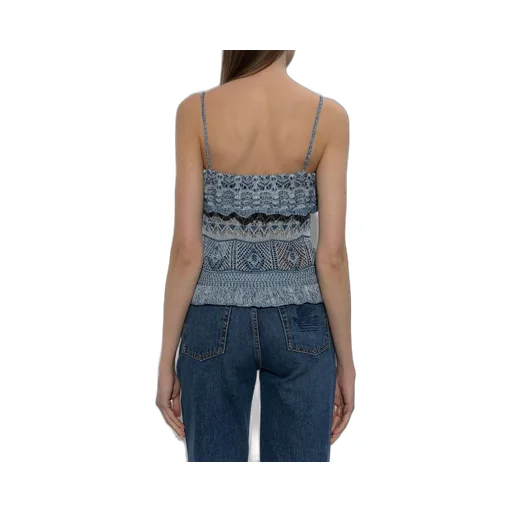Ruffle Detailed Knitted Strappy Top