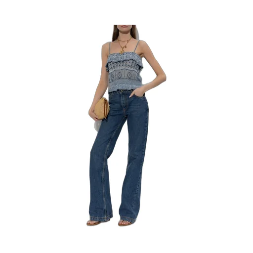 Ruffle Detailed Knitted Strappy Top