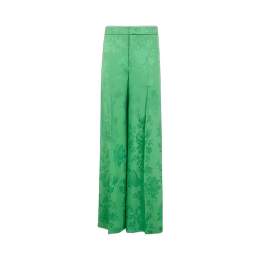 Wide-Leg Jacquard Trousers