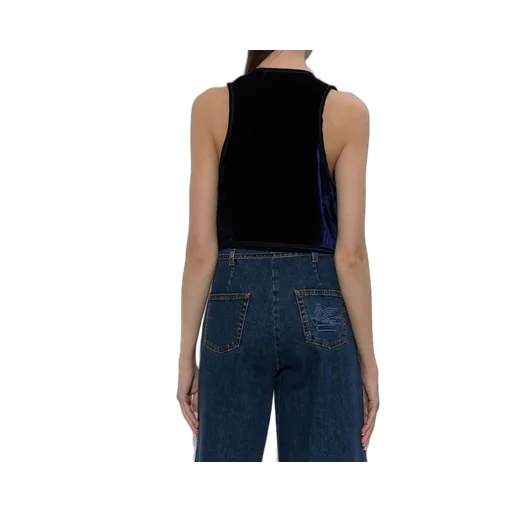 Embellished Velvet Vest