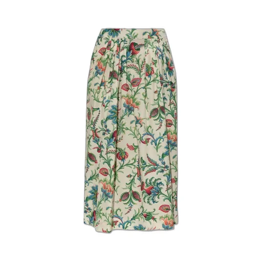 Floral Motif Midi Skirt
