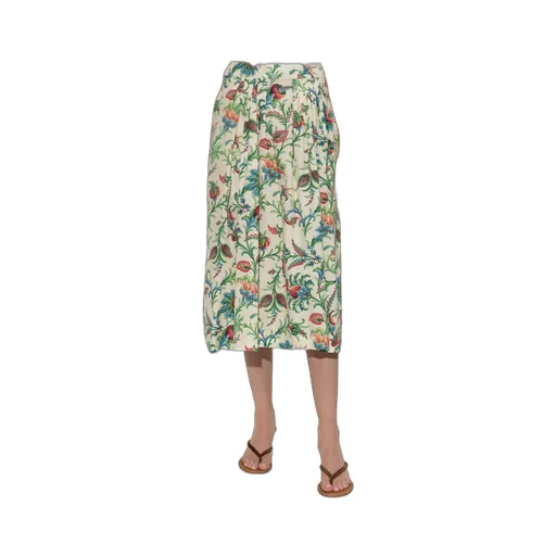 Floral Motif Midi Skirt