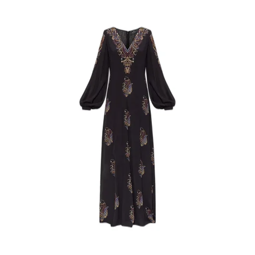 Paisley Printed Long-Sleeved Dress