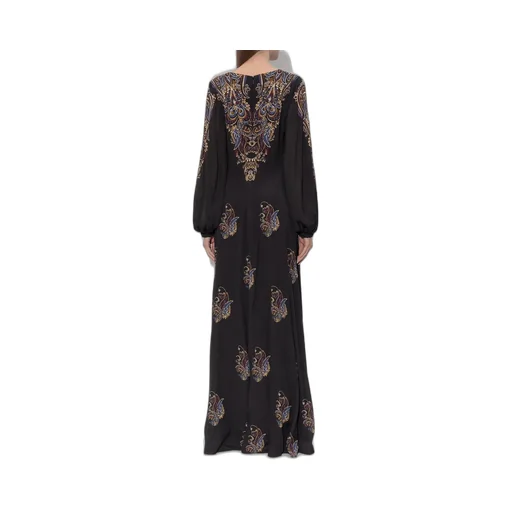 Paisley Printed Long-Sleeved Dress