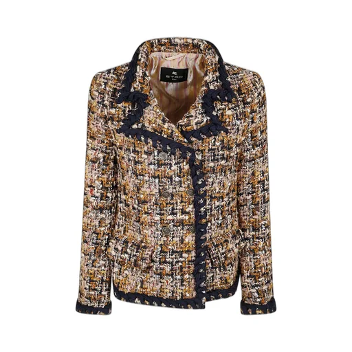 Double-Breasted Long Sleeve Tweed Jacket