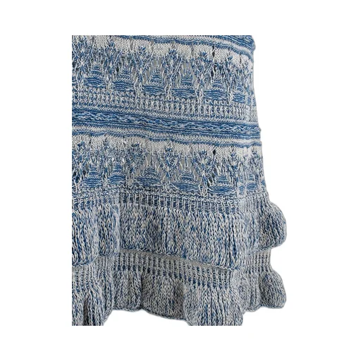 Crocheted Trim Midi Knitted Skirt