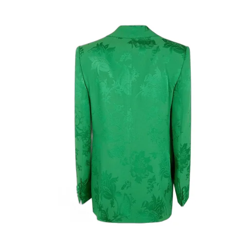 Single-Breasted Floral Motif Jacquard Blazer