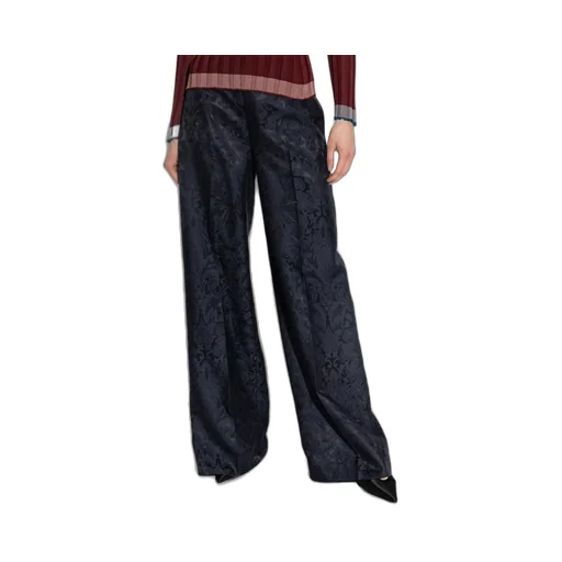 Paisley Pleated Straight Leg Pants