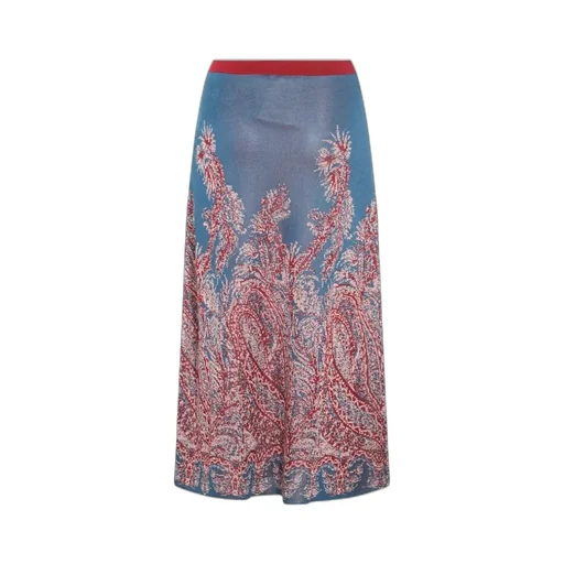 Pattern-Jacquard Button Detailed Skirt