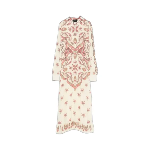 Paisley Printed Long-Sleeved Midi Dress