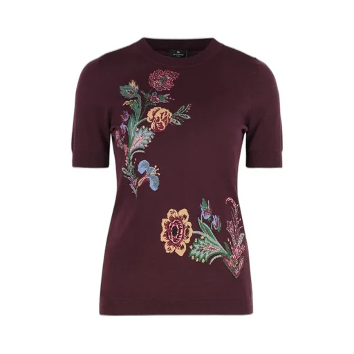 Floral Jacquard Crewneck Top