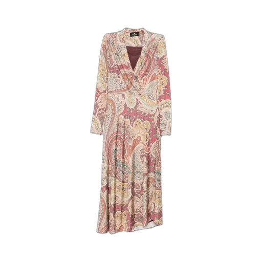 Paisley Printed V-Neck Wrap Dress