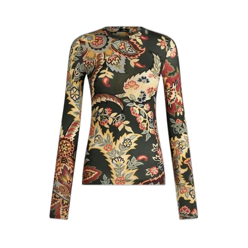 Paisley Printed Crewneck Jersey Top