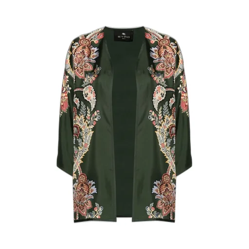 Paisley Printed Open Front Jacket