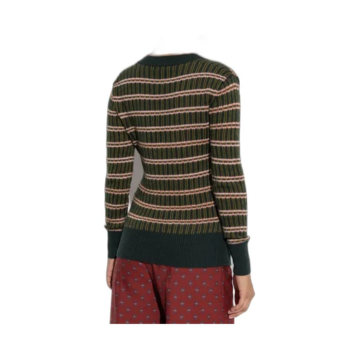 V-Neck Striped Knitted Jumper