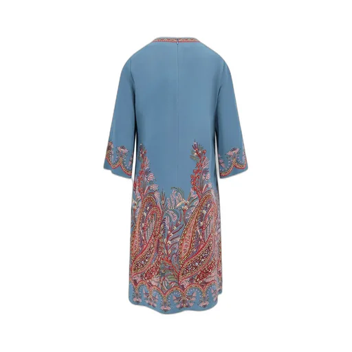 Placed-Print Cady Tunic Dress
