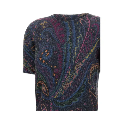 Paisley Printed Crewneck Knitted Top
