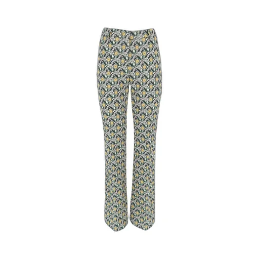 Patterned-Jacquard Mid-Rise Tailored Trousers