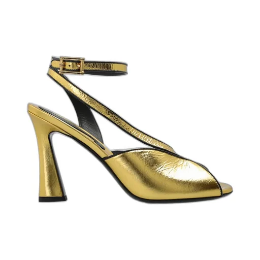 High Heeled Metallic Effect Sandals