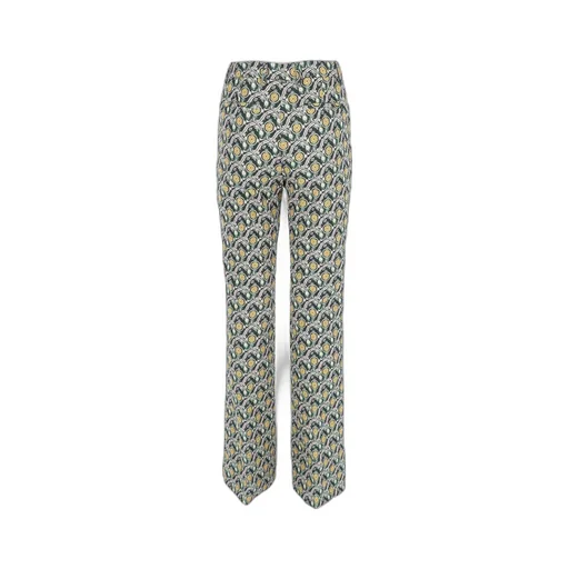 Patterned-Jacquard Mid-Rise Tailored Trousers