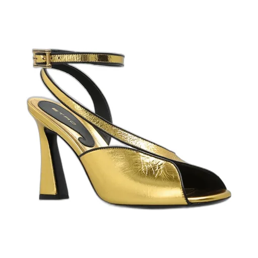 High Heeled Metallic Effect Sandals