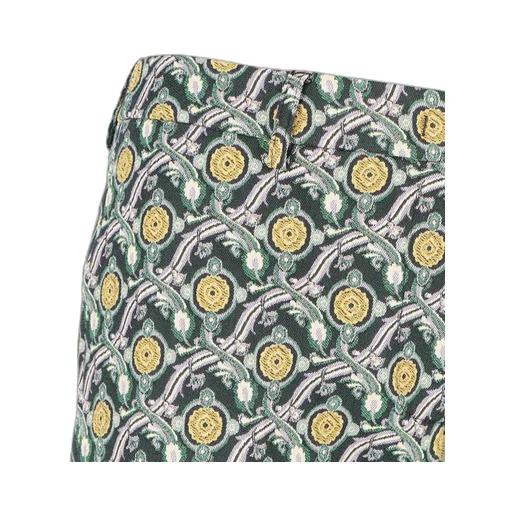 Patterned-Jacquard Mid-Rise Tailored Trousers