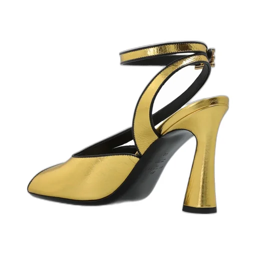 High Heeled Metallic Effect Sandals