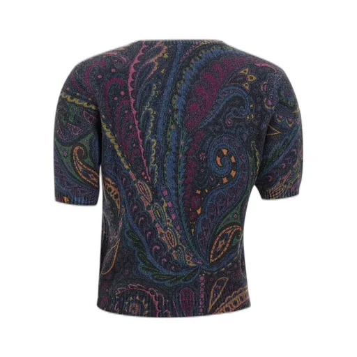 Paisley Printed Crewneck Knitted Top