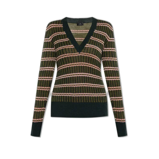 V-Neck Striped Knitted Jumper