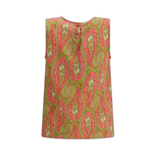 Paisley-Motifed Sleeveless Top