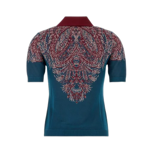 Pattern-Jacquard Knitted Polo Shirt