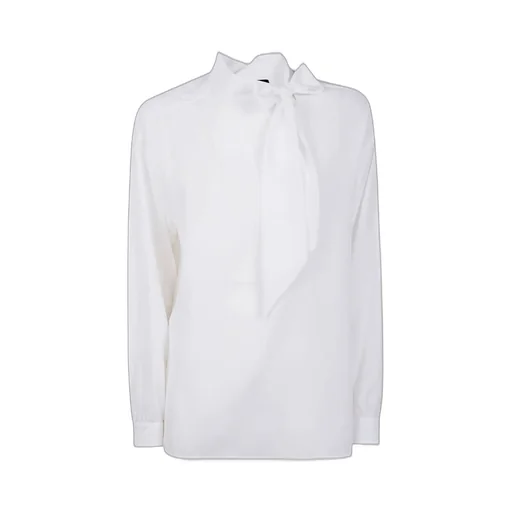 Long Sleeved Bow Embellished Blouse