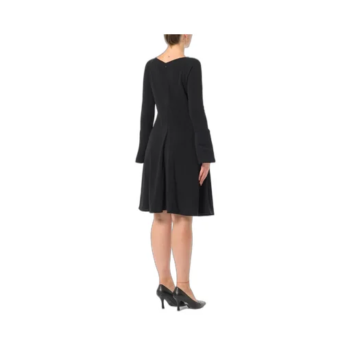 Crewneck Long-Sleeved Flared Dress