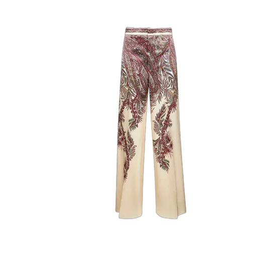 Printed Satin Palazzo Trousers