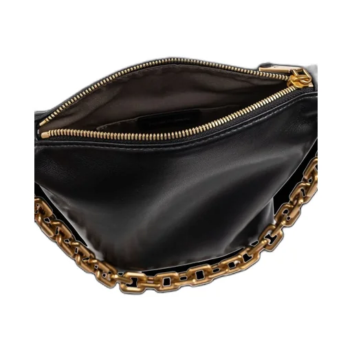 Chain-Link Zip-Up Shoulder Bag