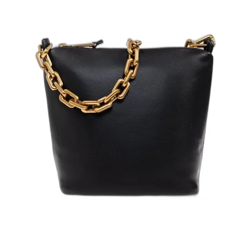Chain-Link Zip-Up Shoulder Bag