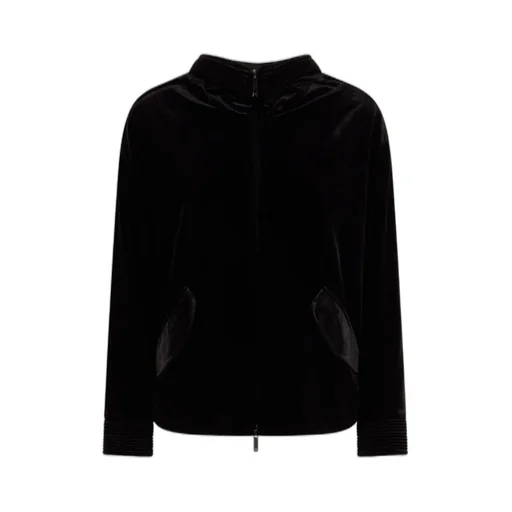 Zip-Up Velvet Hoodie
