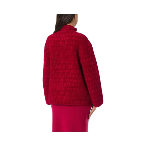 High-Neck Jacquard Jacket