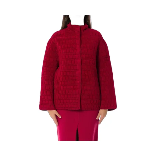 High-Neck Jacquard Jacket