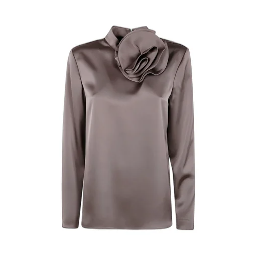 Satin Flower Detail Blouse