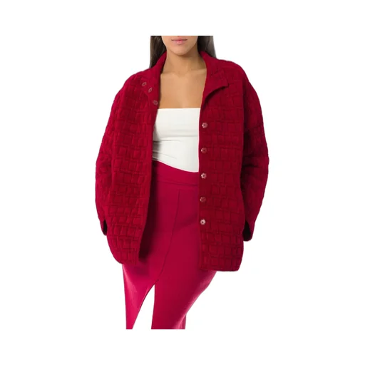 High-Neck Jacquard Jacket