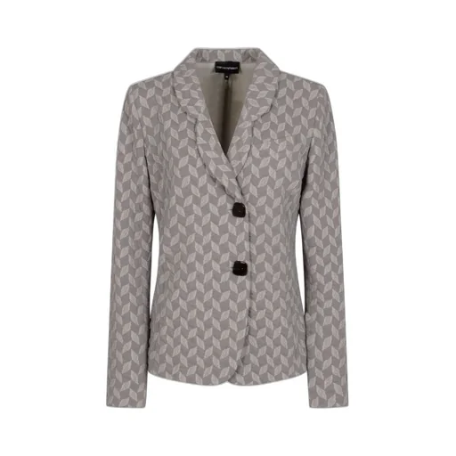 Stylised Chevron Motif Jersey Knit Jacket