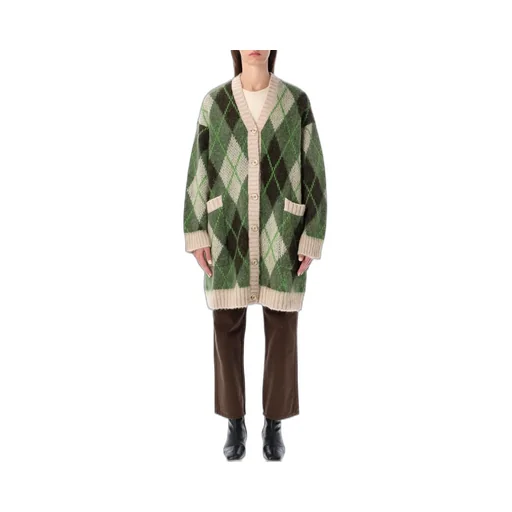 Long Argyle Cardigan
