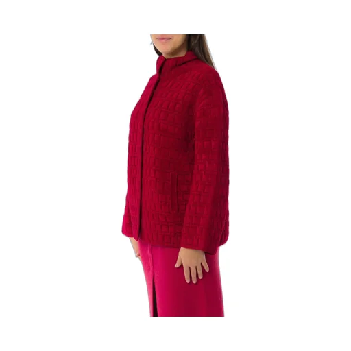 High-Neck Jacquard Jacket