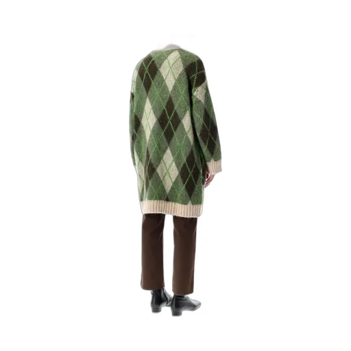 Long Argyle Cardigan